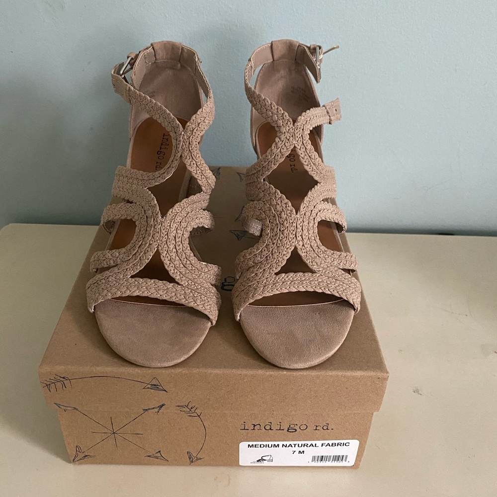 Tan heeled sandals